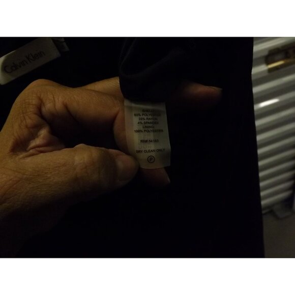 Calvin Klein Size 16 Skirt 24" Long Spandex Rayon Polyester Blend Black Drk Blue - Picture 7 of 13